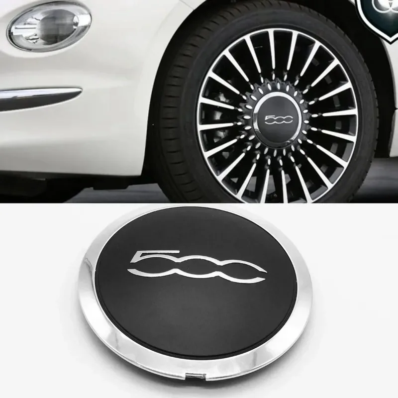 Silvery 133mm Hubcap for Fiat 500 Wheels Centre Hub Caps Set 68078419AC 68078421AC Dust Cover Wheel Hub Cap Replacement 51884863 2
