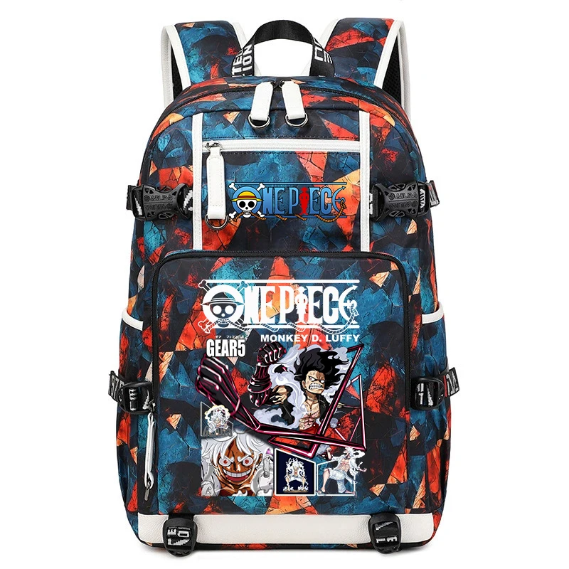 Luffy Cartoon Schoolbag Large Capacity Casual Daypack for Kids Teenagers Student Travel Rucksack 1
