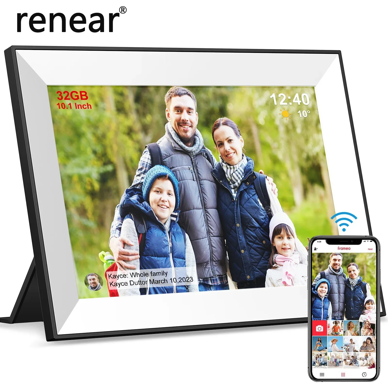 Frameo 32GB Digital Picture Frame 10.1 Inch Smart WiFi Digital Photo Frame with 1280x800 IPS HD Touch Screen with Wall Mountable acrylic digital photo frame,magnetic picture frames
