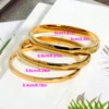 Hot Minimalist Stainless Steel Pure Gold Pvd Plated Plain Pattern Bracelet for Women's Simple 3 Piece Stackable Bracelet Jewelry 2
