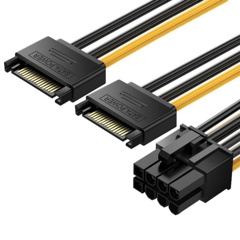 SATA15PIN 전원 8PIN 남성 케이블 전원 어댑터 그래픽 카드 20cm W8EC