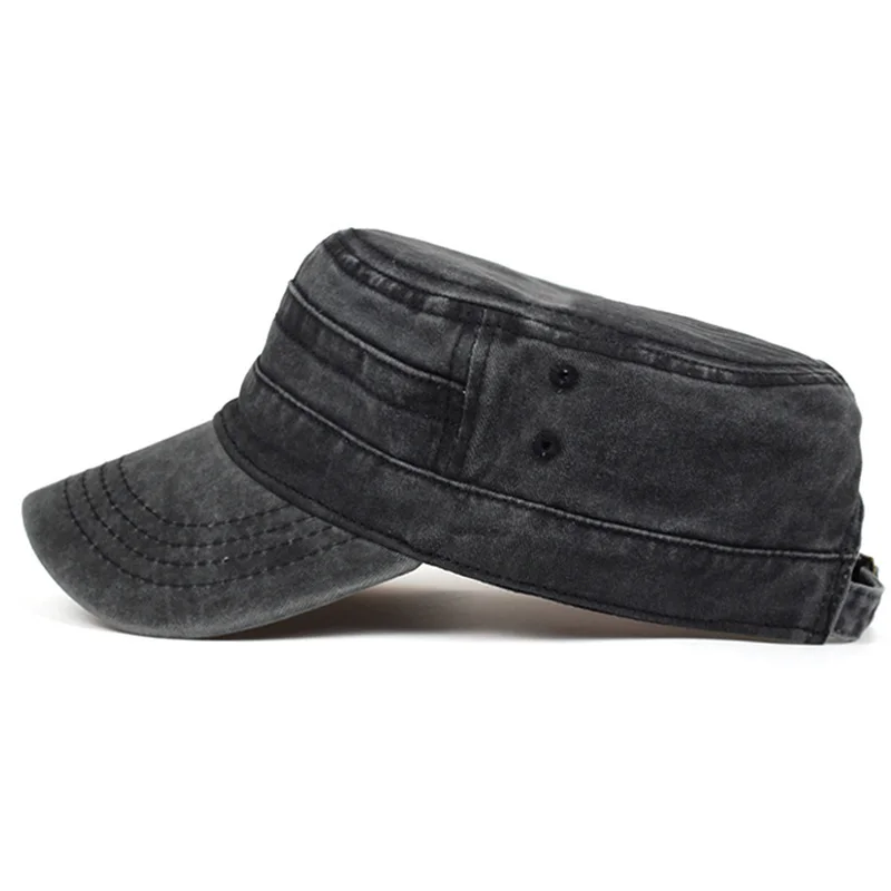 Unisex Vintage Flat-Top Baseballkappen für Herren, gewaschen, für Frühling und Herbst, verstellbare Freizeitmützen, Sonnenschutzhüte, Sportkappen – Detail 4