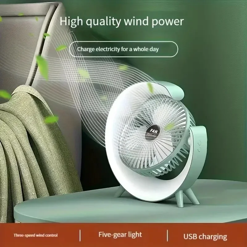 Electric Desktop Fan with USB Charging and Low Noise