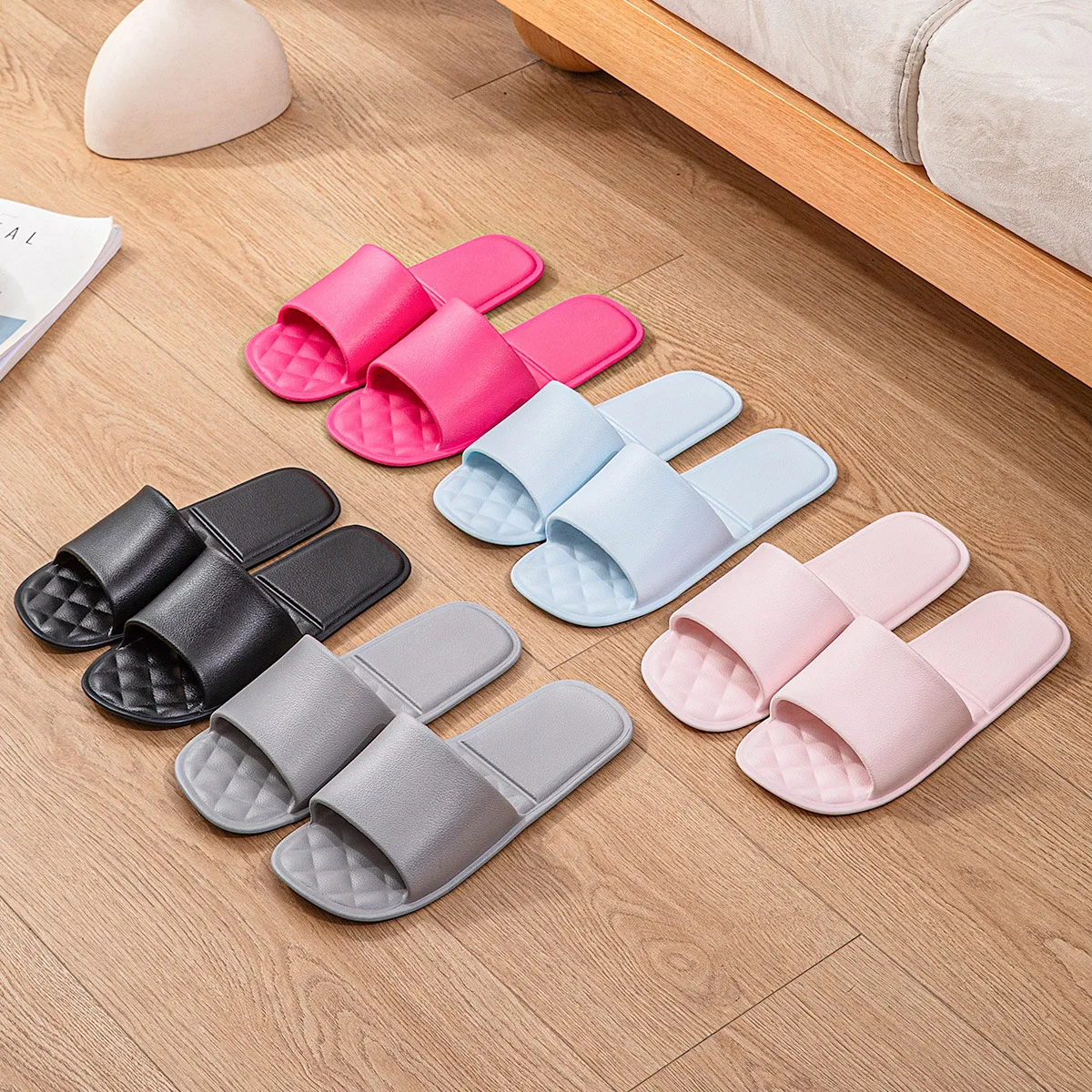 

Hotel Eva Slides For Men Home Slippers Women Thick Platform Soft Sole Cloud Slipper Summer Beach Flip Flops Bath Anti-Slip Shoes