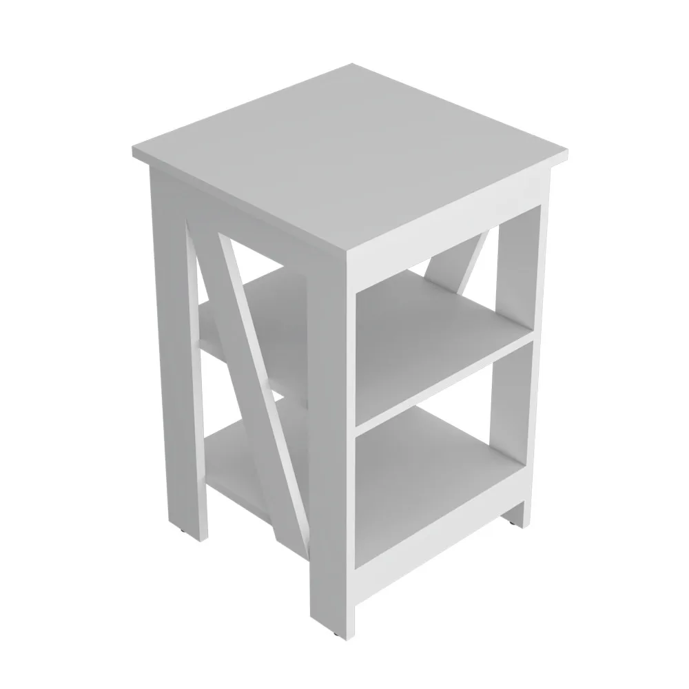 Clio Auxiliary Table Living Room End Table with Two Shelves Home Furniture 5