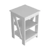 Clio Auxiliary Table Living Room End Table with Two Shelves Home Furniture 5