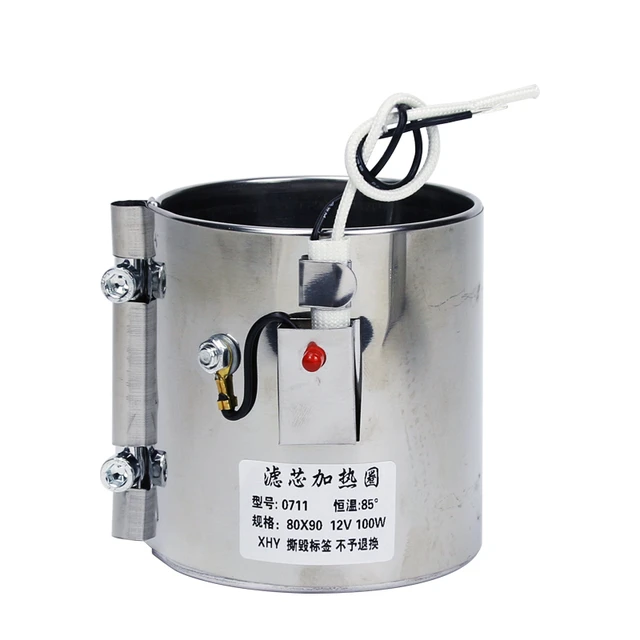 80x90mm Double Stainless Steel Fuel Filter Heater 100W 12v 24v For Pickup  Truck Car Diesel Filter Eelectric Heating Ring Sheath - AliExpress