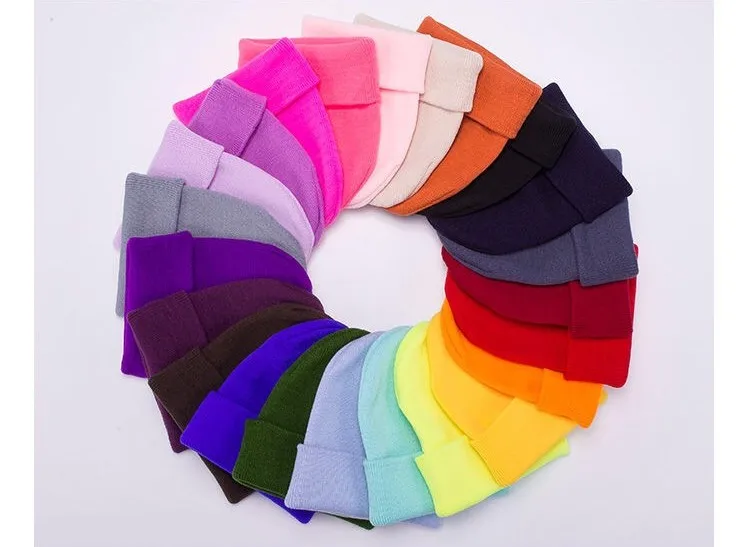 Fashion Solid Color Knitted Beanies Hat Winter Warm Ski Hats Men Women Multicolor Skullies Caps Soft Elastic Cap Sport Bonnet | Спорт и