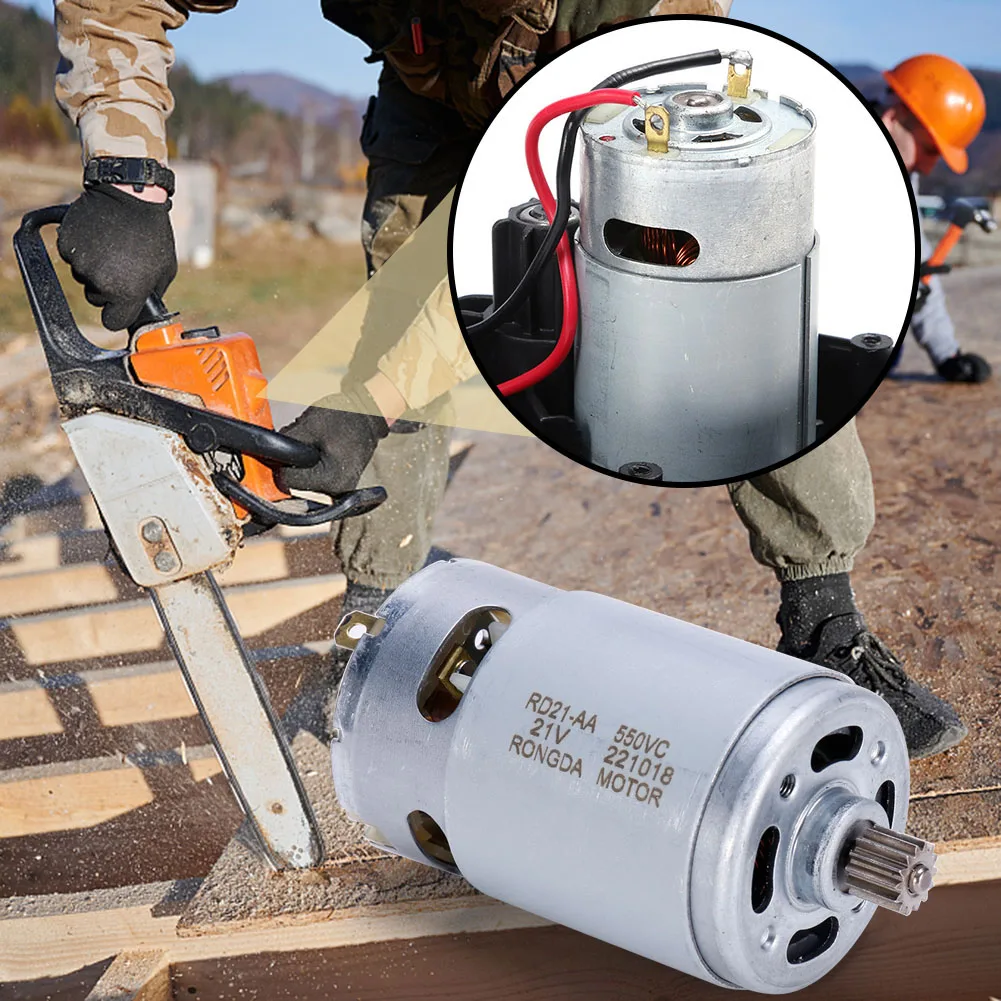 Description Picture 3 of item21V Motor Brushed 14 Teeth DC ELectric Motor Suitable for 4/6 inch Cordless Mini Logging Saw Chainsaw Power Tool Accessories