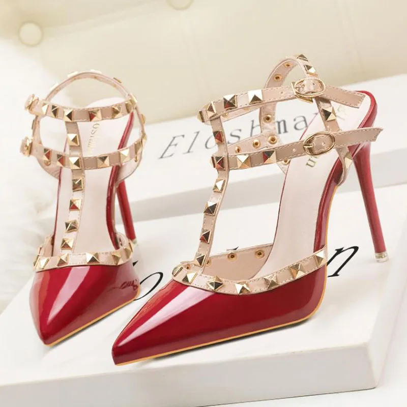 10cm Pointed Toe Pumps High Heels Sexy Shoe for Women size34-40 Purple Burgundy Color | Обувь