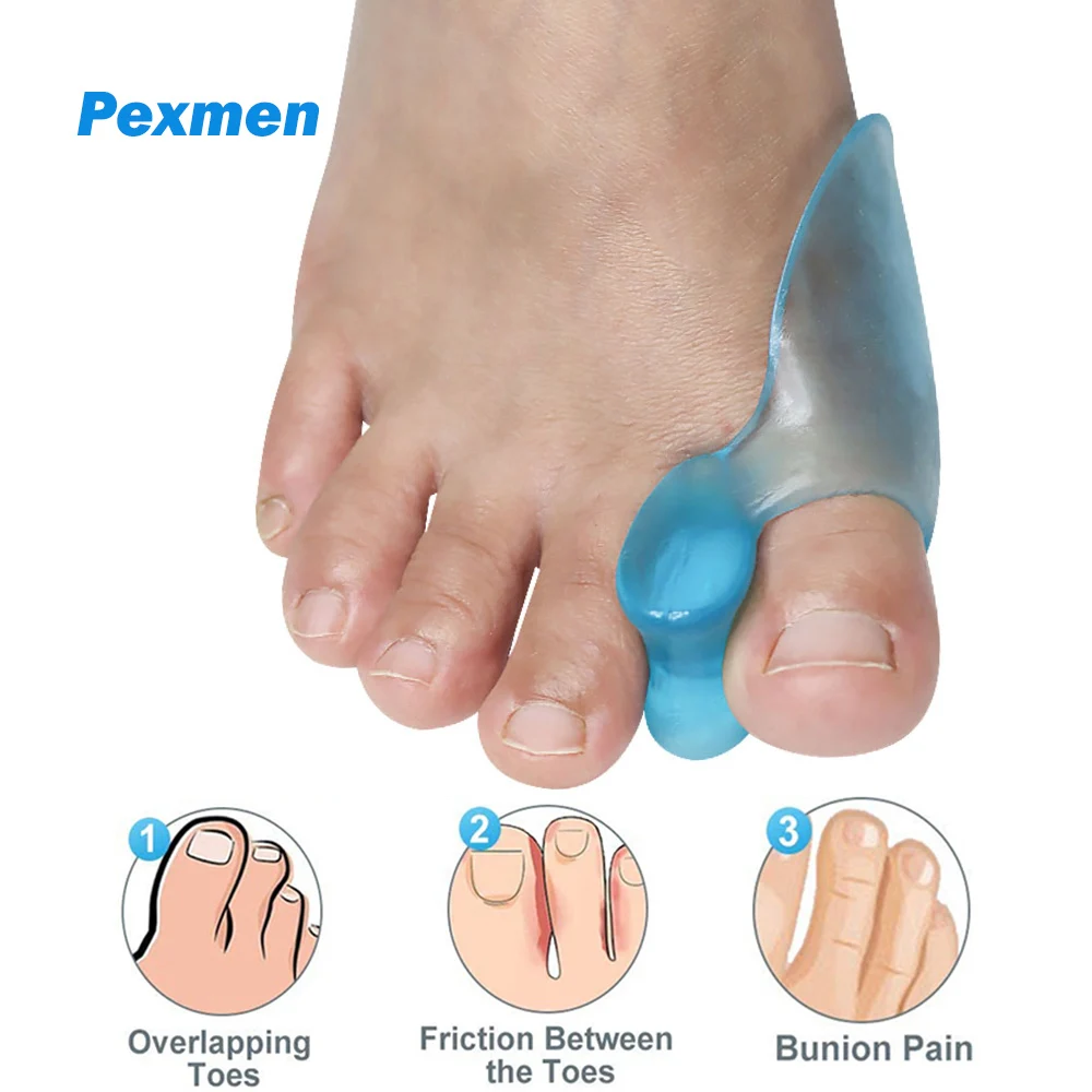 Pexmen 2Pcs Gel Bunion Protector Soft Bunion Pads and Cushions for Big Toe Relieve Foot Pain from Friction Rubbing and Pressure