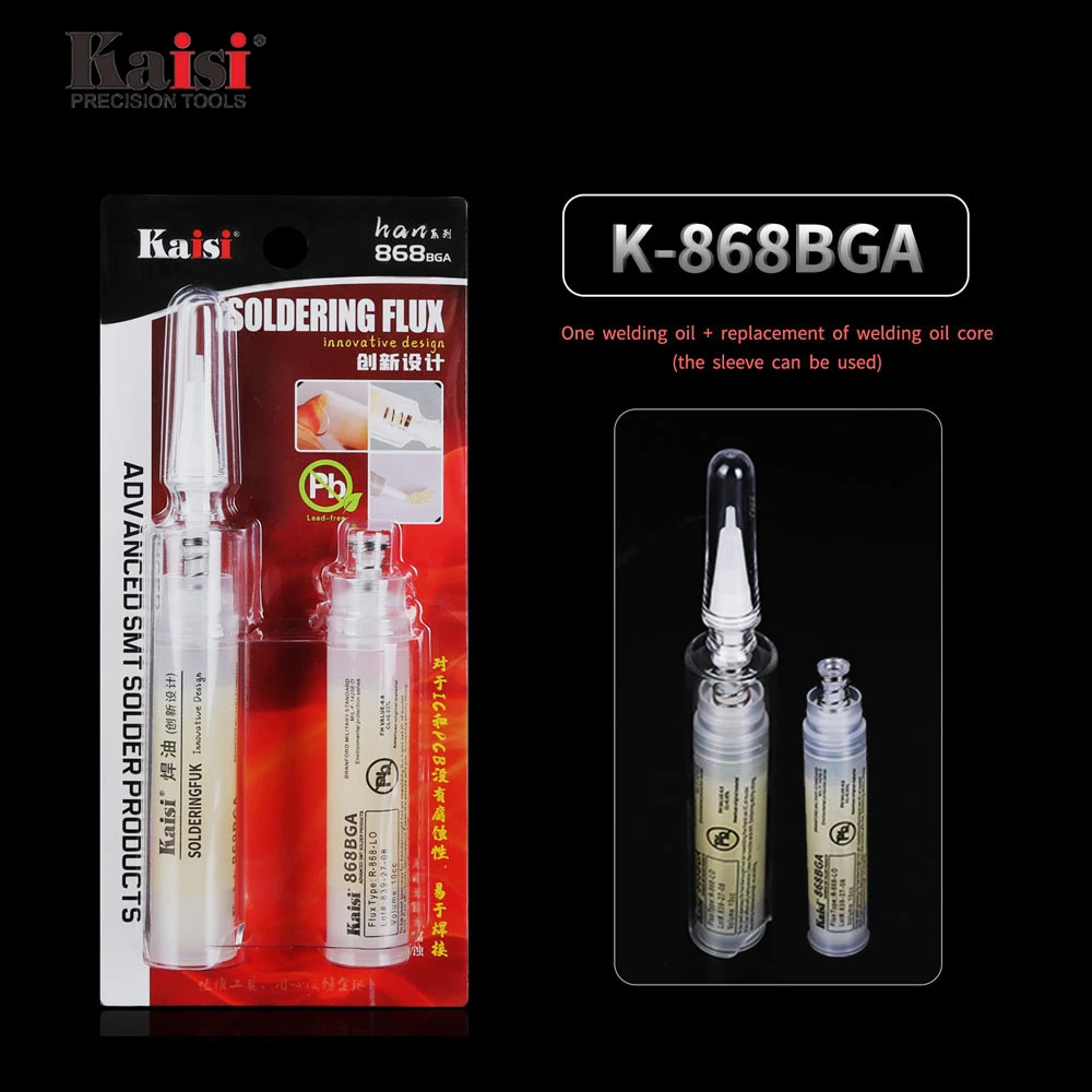 

Kaisi BGA IC Repair Welding Soldering Paste For Mobile Phone Digital Devices Halogen-free Cleaning Free Welding Oil Lead-free