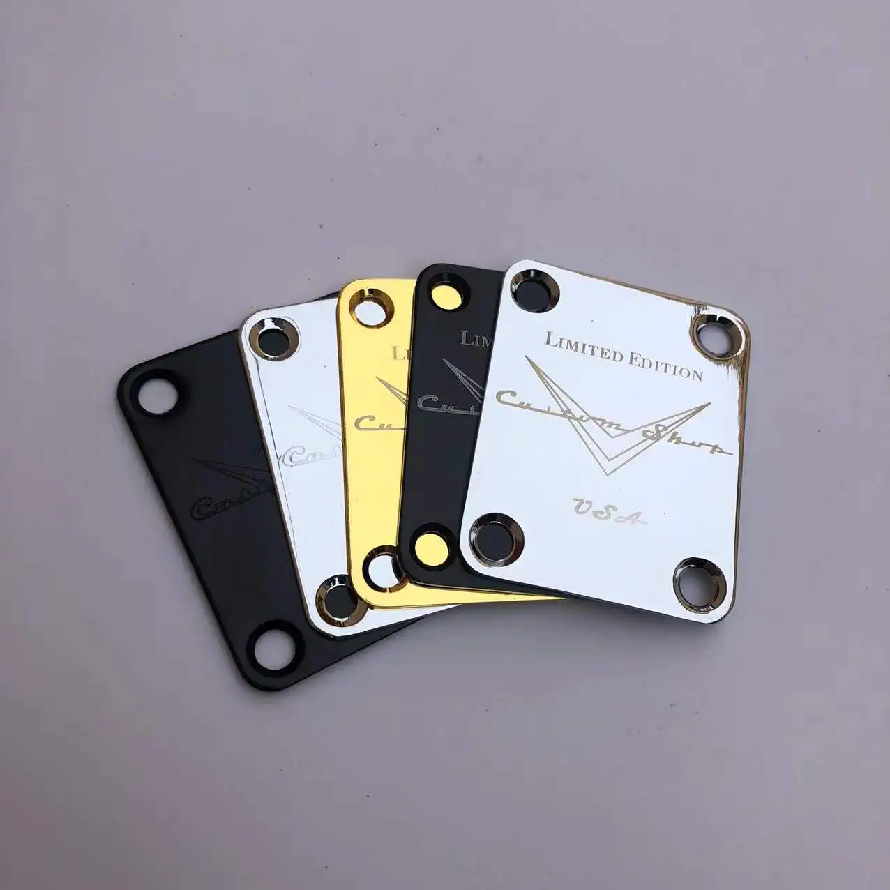 LIMITED EDITION Custom  F Neck Plate For St/TL Electric Guitar Gold/Chrome/Black