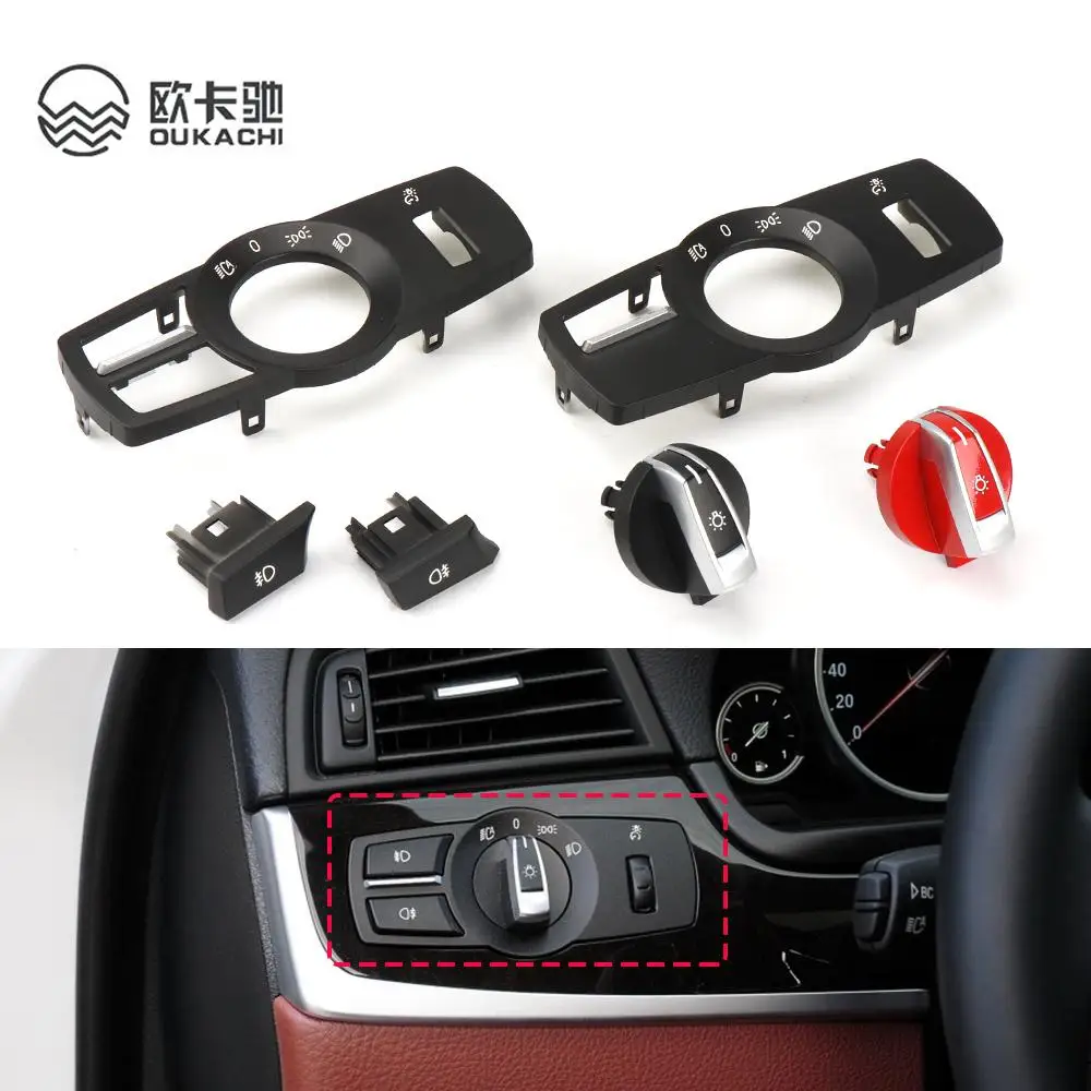 

New Car Front Headlight Switch Rotation Button For BMW 5 7 Series F10 F07 F02 Head Light Lamp Switch Control Konb Button Cover