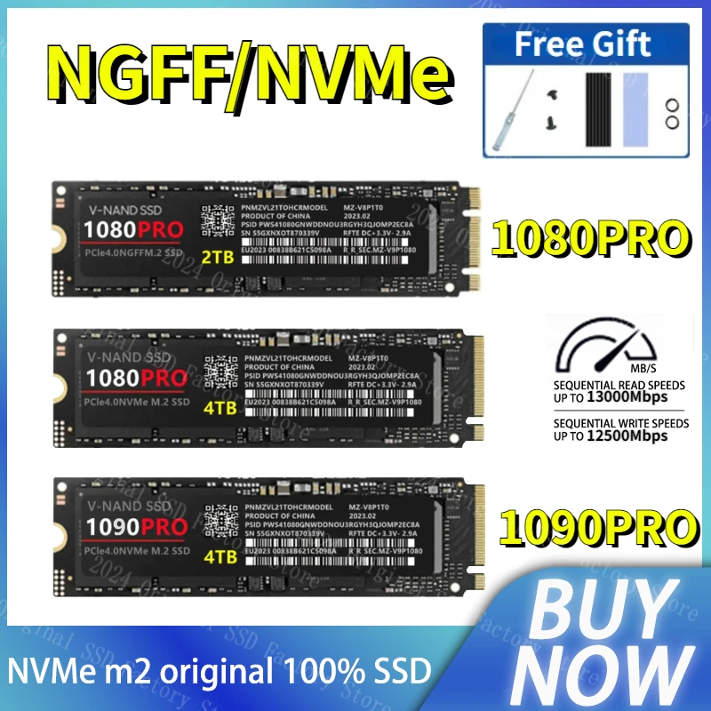 

8TB SSD M.2 1080pro NGFF 256GB 512GB 4TB PCIe Hard Drive Disk Internal Solid State for Laptop SSD M.2 1090 PRO NVME 1TB 2TB PCI