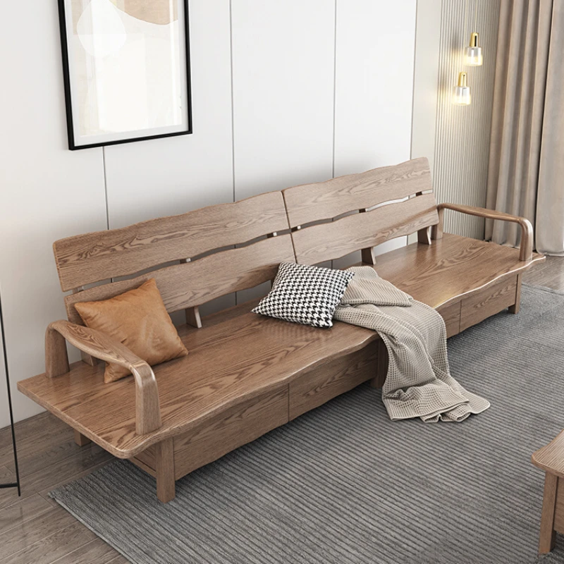 

Диван для хранения в скандинавском стиле из массива ясеня, зимний и летний диван двойного назначения из массива дерева