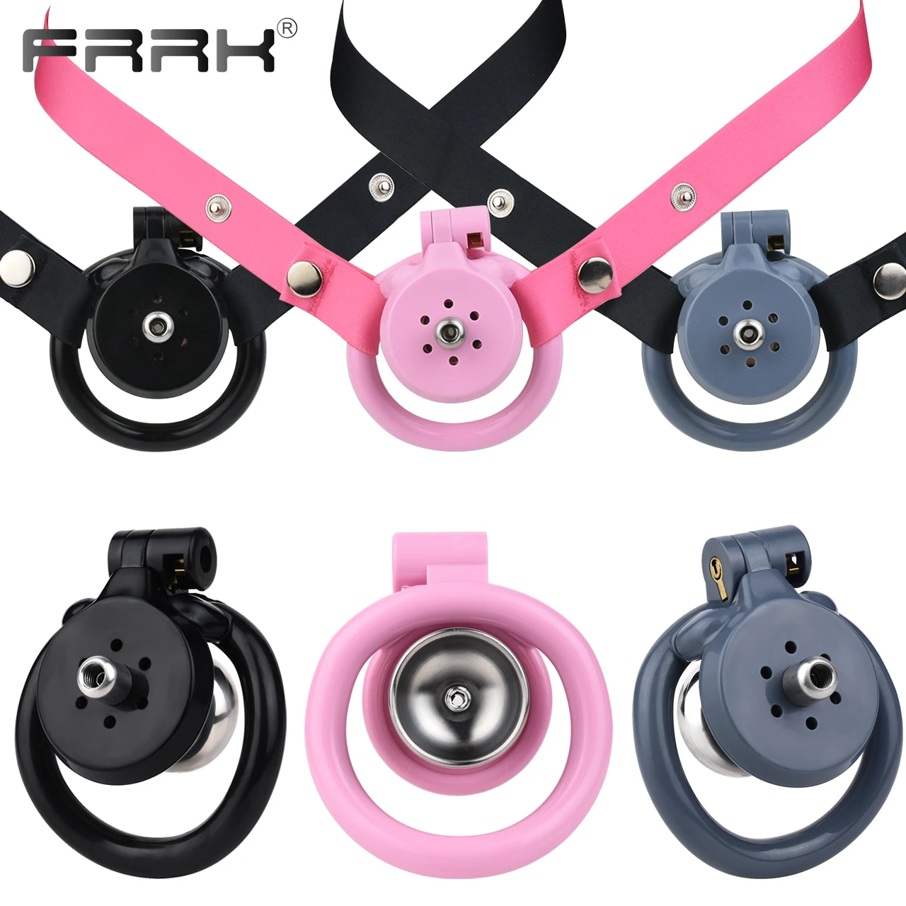 penis chastity cage chastity lock sex toy chastity cage accessory penis cock ring FRRK Strapon Flat Chastity Cage Elastic Band Belt 4 Sizes 18