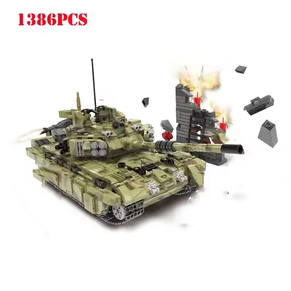 In stock Army Tiger Tank 1386PCS Building Blocks Bricks Compatible Technical Classic Military War Weapons Boy Toy Gift