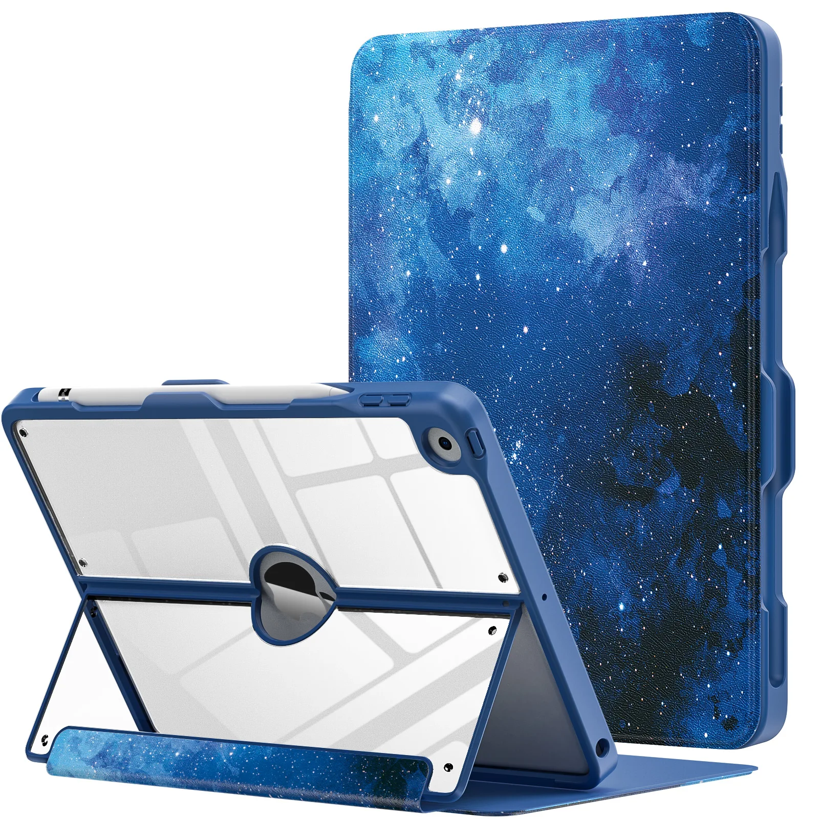 Vimorco IPad Case For 9th/8th/7th Gen 10.2" - With Pencil Holder, Hand Strap, Auto Wake/Sleep, Ocean Beach Design