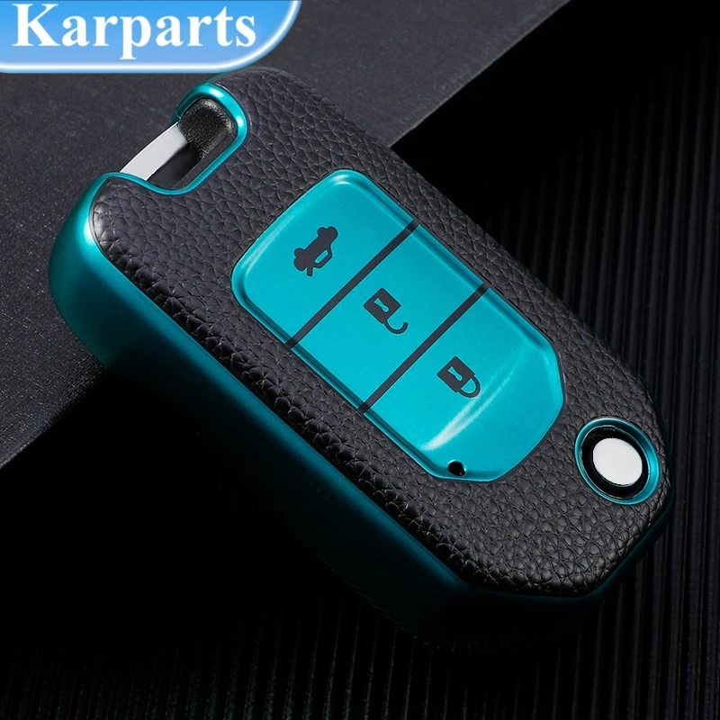 

For Honda Accord Civic CR-V HR-V HRV Crider Jade Odyssey Car TPU Folding Key Cover Bag Case Shell Holder Protector Keychain
