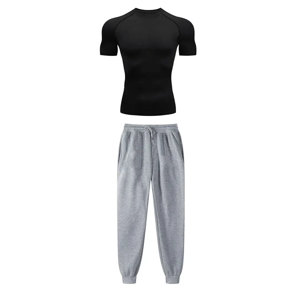 Anime Jujutsu Kaisen Compression Set Performance GYM Set Men's Athletic Workout Quick Dry Shirts + Sweatpants Unisex Sportwear