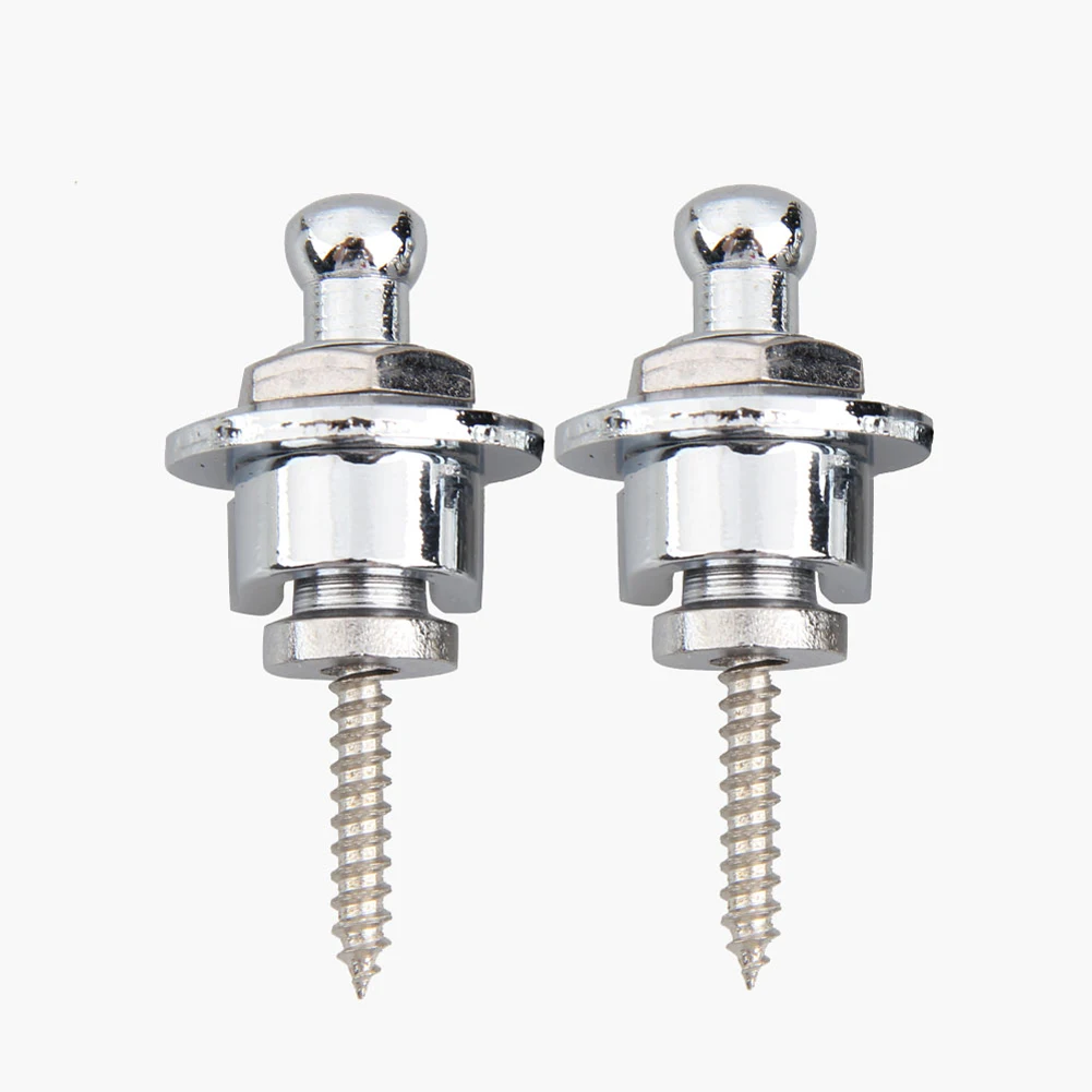 Copper Guitar Strap Buckles Chrome Plating Non Slip Musical Parts