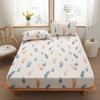 New Product 1pcs 100% polyester printing  fitted sheet with four corners and elastic band sheets hot sale（no pillowcase） 2