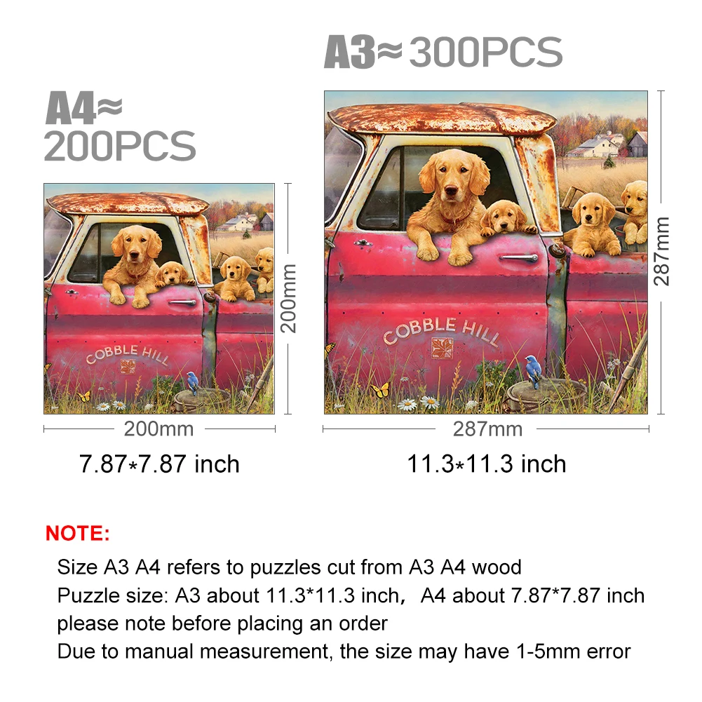 Dog Wooden Jigsaw Puzzles Mysterious Cute Golden Retriever Animal Wood Puzzle 3D Craft Interactive Games Puzzle Toy For Kids 3