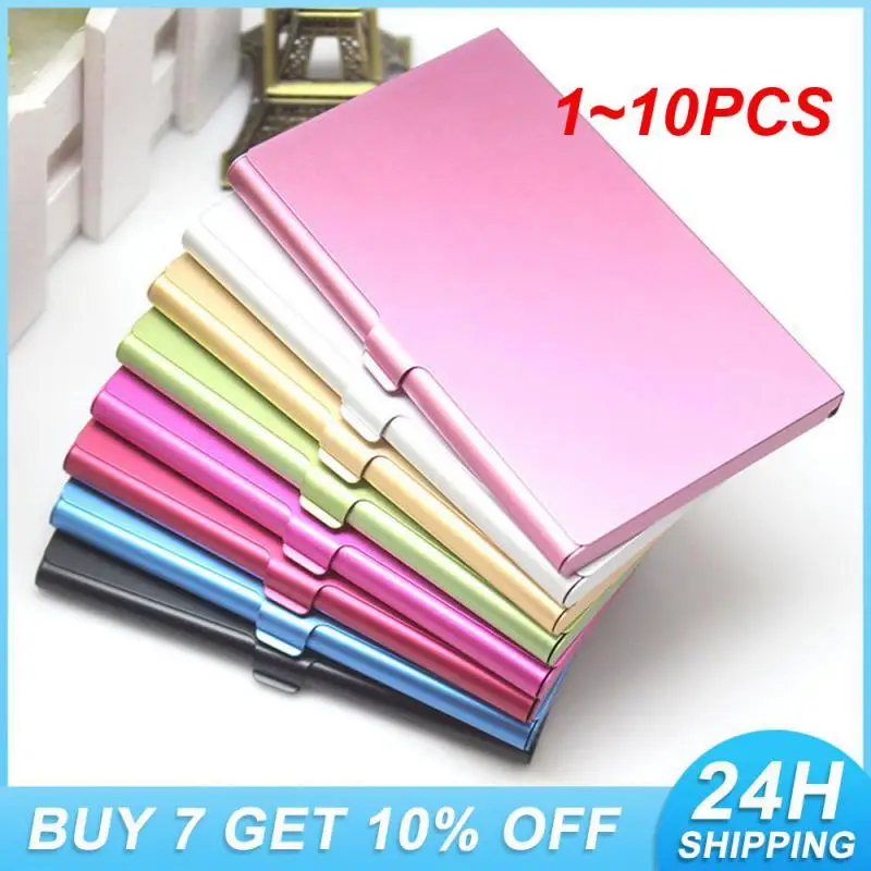 

1~10PCS Flip Card Case A Variety Of Colors Optional Card Holder Aluminum Alloy Flip Card Case Easy To Use Creative