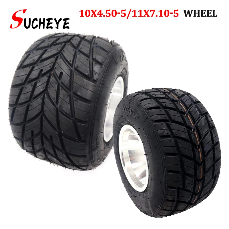 10x4.50-5 11x7.10-5 Inch Rain Tubeless Tires with Aluminum Wheels For Go Kart Front and Rear Wheel Drift Go Kart Accessories go kart tires