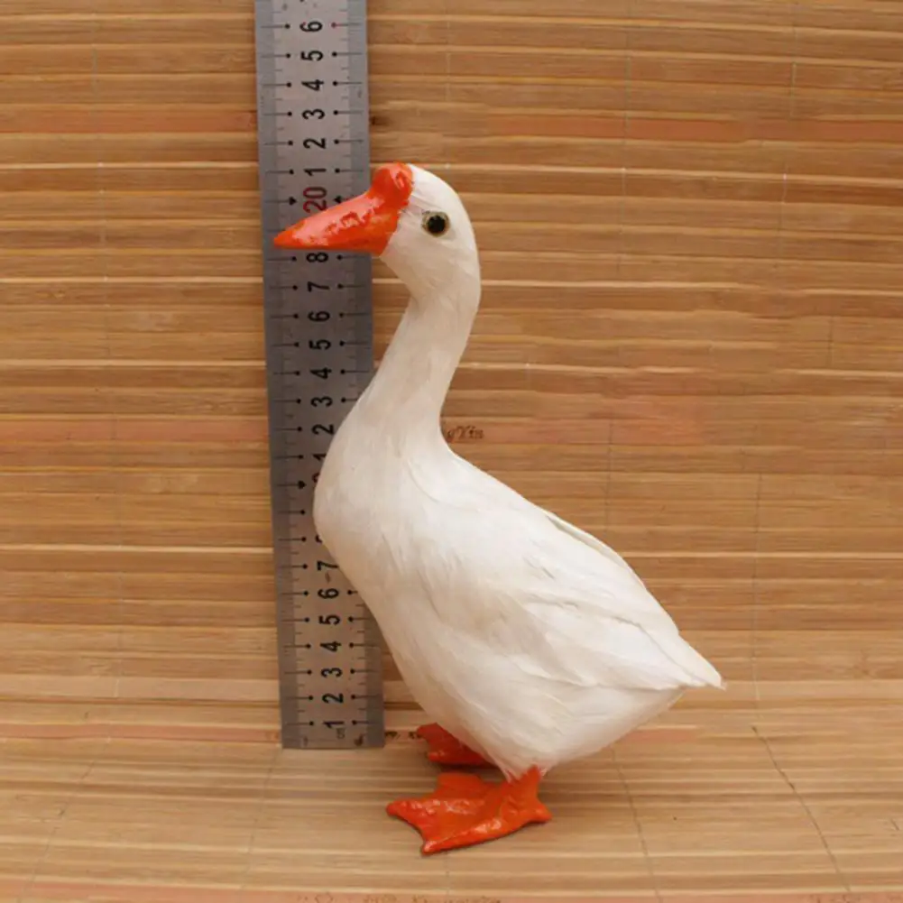 

Photography Prop White Goose Toy Realistic Lightweight White Goose Statues for Outdoor Garden Decor Feathered Poultry Models