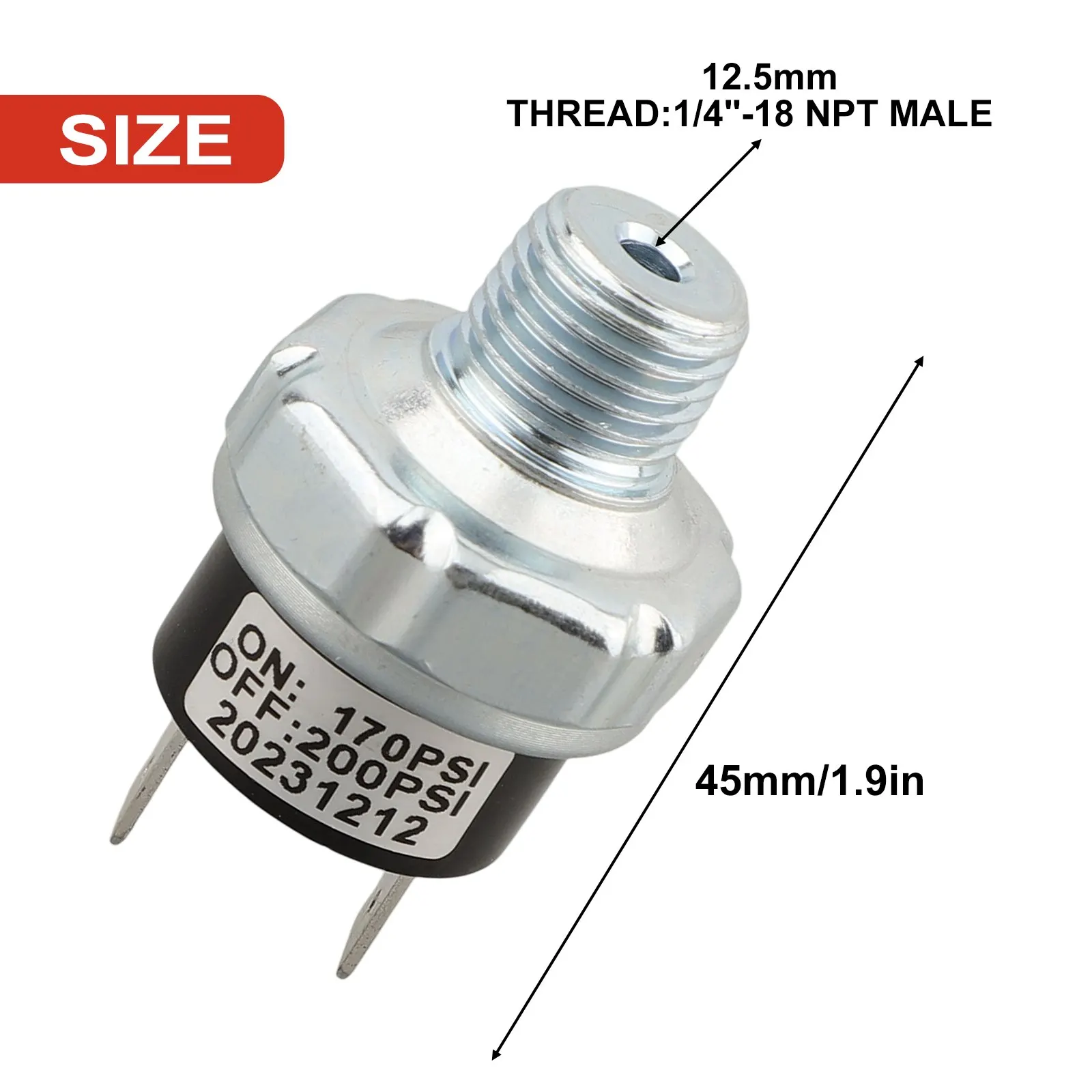 70-100/90-120PSI 110-140PSI 공기 압축기 압력 스위치 1/4 NPT 12V/24V 공기 탱크 용 알루미늄 합금 스위치 제어 120-150PS