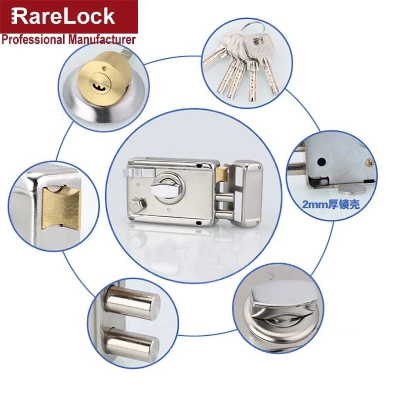 게이트 사무실 여성 가방 상점 도어 하드웨어 홈 보안 DIY Rarelock MS413 H에 대한 키가있는 Deadbolt 도어 잠금 장치