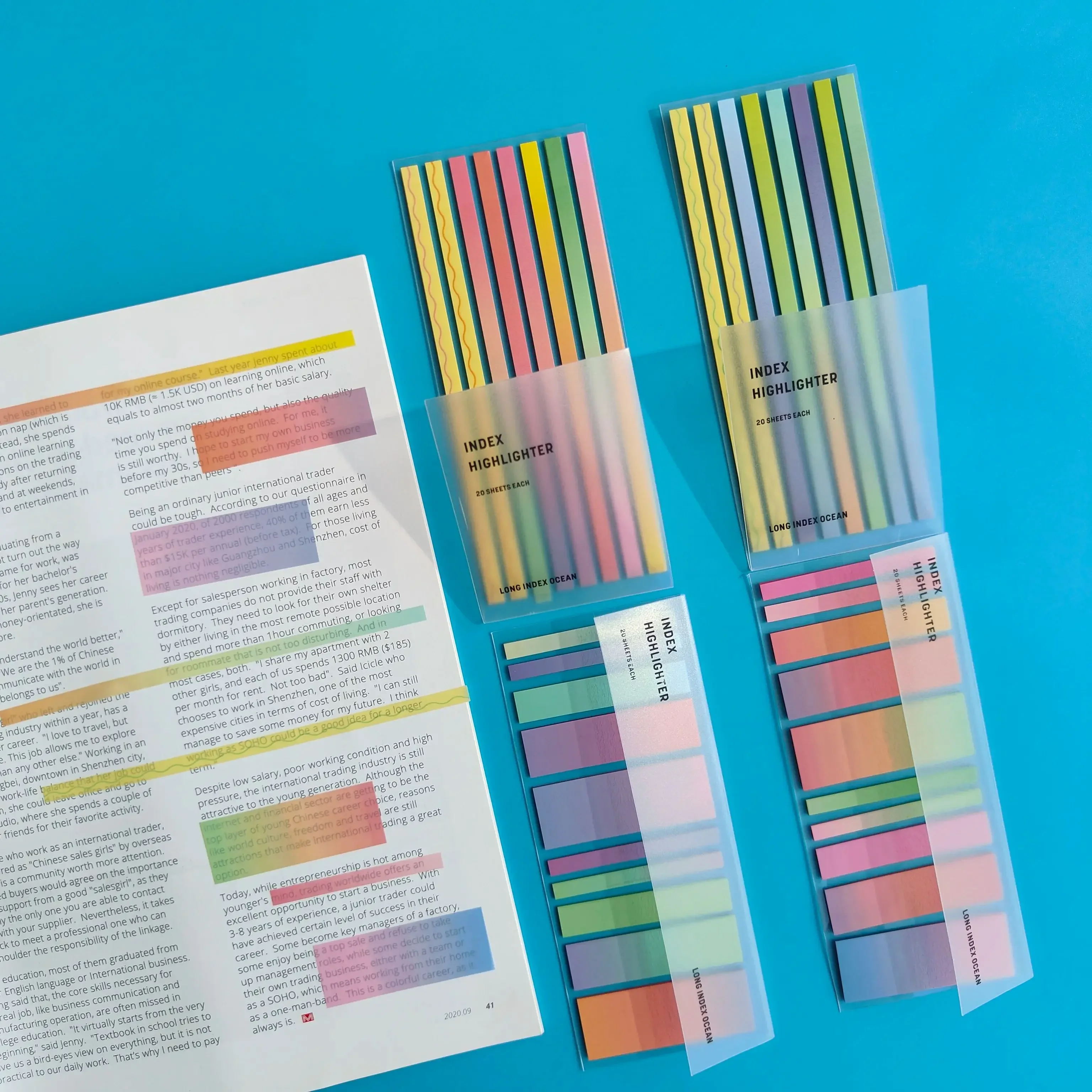 200 Sheets Stickers Transparent Sticky Notebook Pads Notepads Clear Bookmark Read Book Stationery School Supplie 3