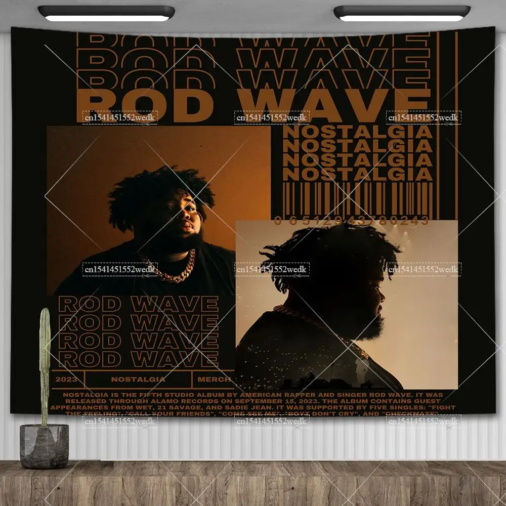 Rod Wave Nostalgia Posters Wall Art Tapestry Hip Hop Rapper Tapestries College Room Decoration Aesthetic Meme Tapestries Tapries
