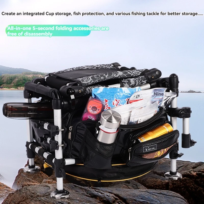 Fishing gear chair-type with backrest folding portable fishing box lightweight multi-functional fishing chair