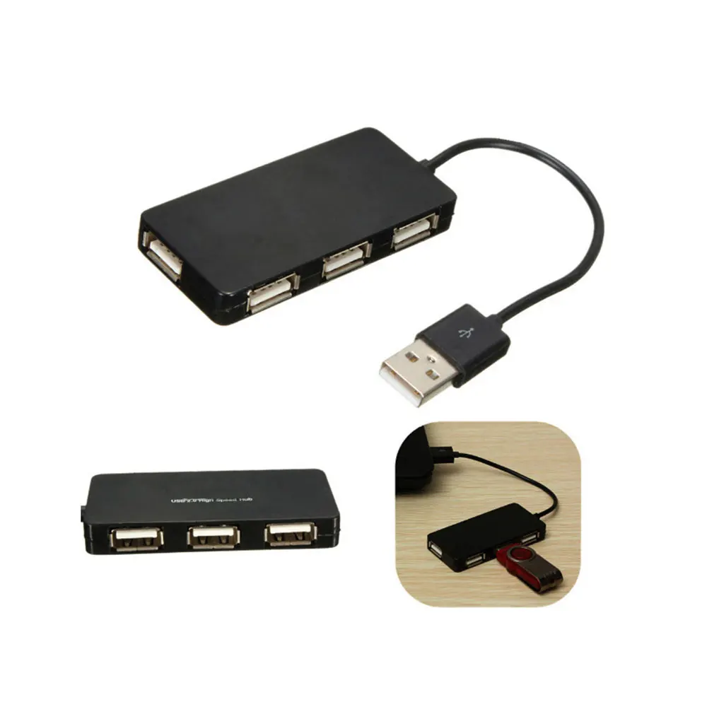 

4 Ports USB 2.0 HUB High Speed Multi Cable Splitter for Windows/Mac OS Cord Wire Expansion Hub for PC Laptop Adapter Converter