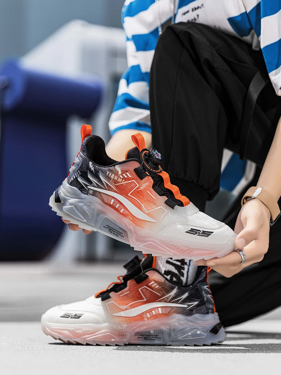 Summer New Men's Breathable Rotating Buckle Sports Casual Shoes Couple Style Youth Old Man Soled Men's Shoes_vogvips.com