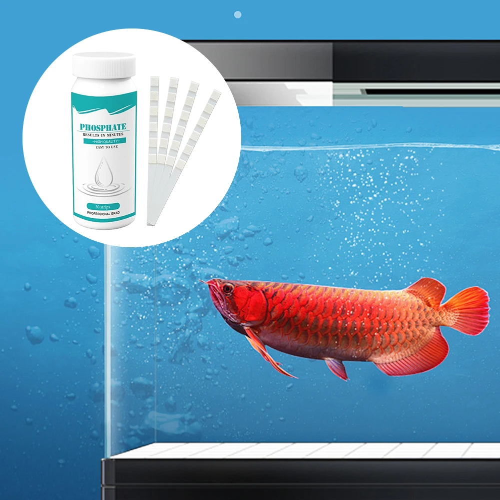 50 Count Aquarium Phosphate Test Strips Aquarium Water Test Kit Pool Phosphate Test Kit for Freshwater & Saltwater