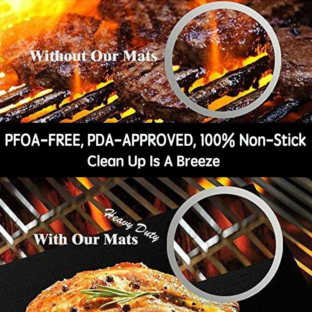 BBQ Mat BBQ Mat Non-stick Baking Grill Pad Table Mat Reusable Heat Resistance Easy Clean Home Kitchen Outdoor Picnic Party Barbecue Tool
