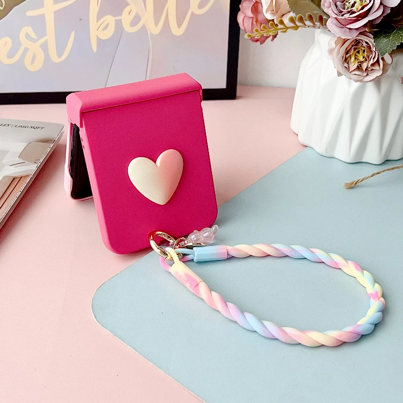 Gradient Heart Skin Feel Case with Screen and Hinge Protector - 3-Piece Set