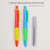 2pcs Mechanical Pencils Set with Pencil Lead 2.0/0.7/0.5mm Retractable Non Sharpening Pencils 6