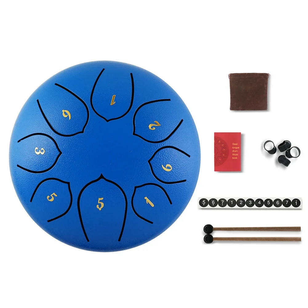 6 inch Steel Tongue Drum Pan Tank Drum with Bag 8/11 Tune Musical Instrument Hand Lightweight Portable Music Elements Set