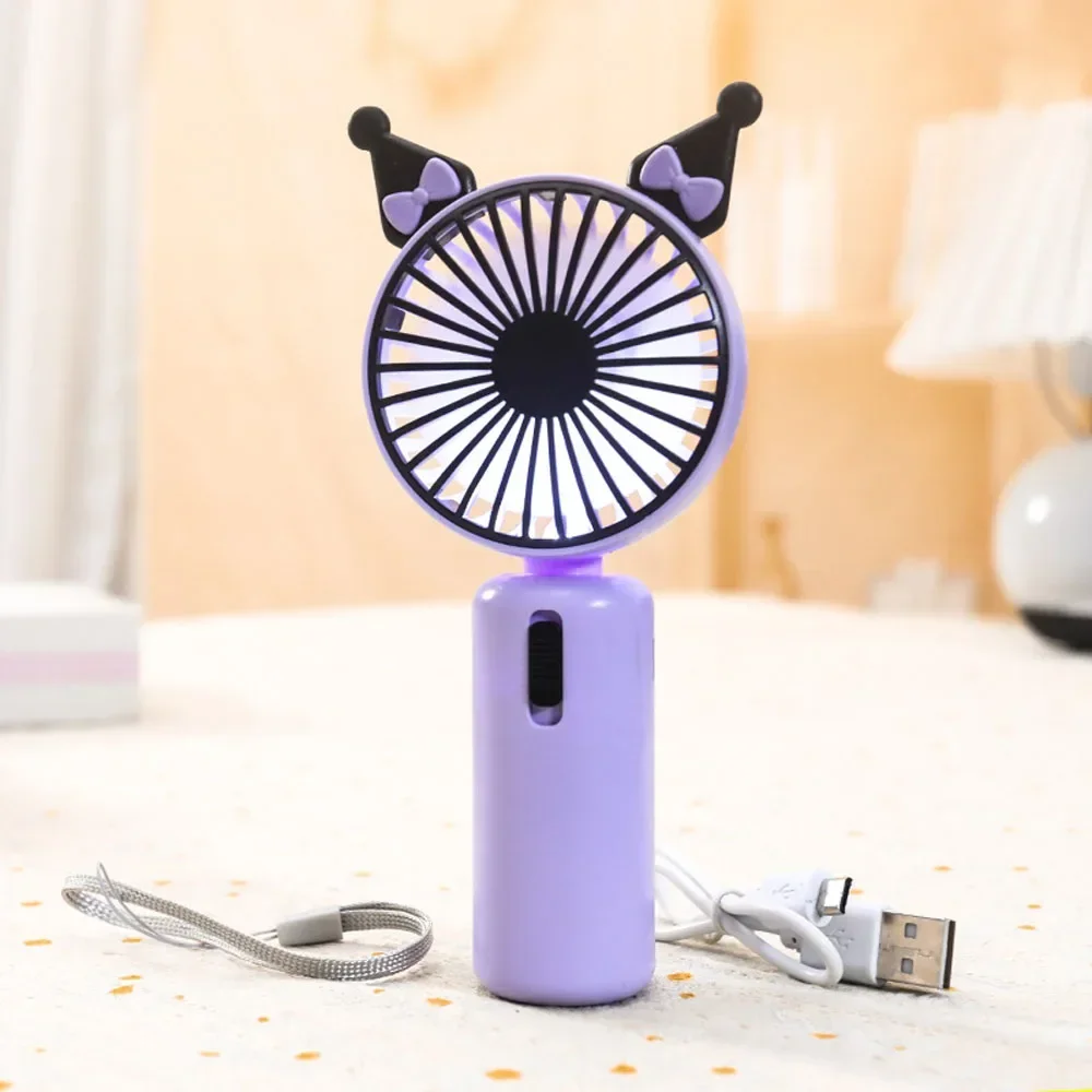 Kawaii Sanrio Electric Fan Cute Cinnamoroll My Melody Cartoon Portable Multi Functional Handheld Fan Creative Girl Gifts 2