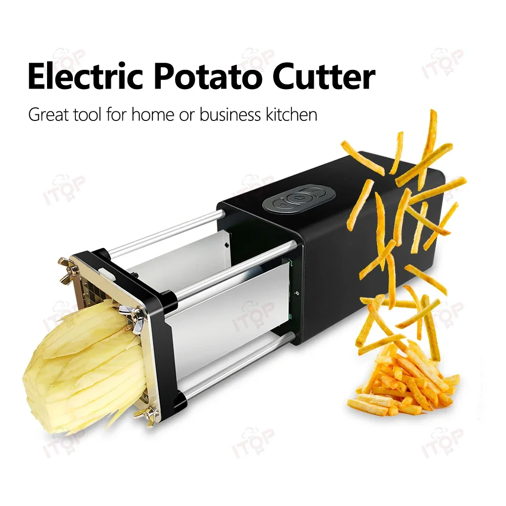 LXCHAN Electric Potato Cutter Potato Chip Cutter Vegetable Cutting Machine Strip Dice Cube Slice Food Processor 110V-240V