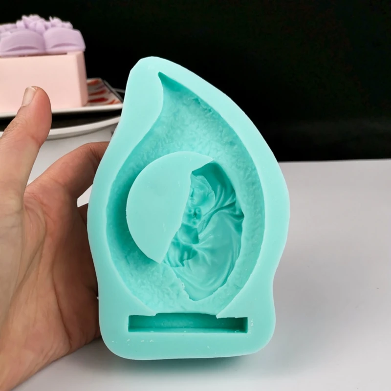 MXME DIY Crafts Polymer Clay Casting Mold Handicraft Catholic Holy Virgin Jesus Mould