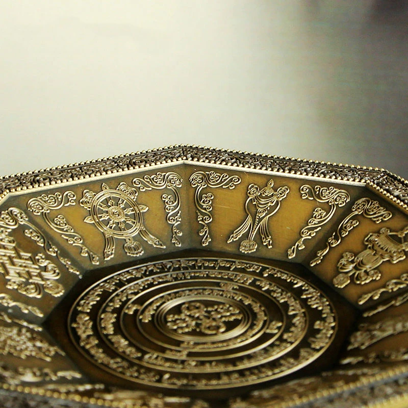 Multifunctional Buddhist Incense Offering Fire Plate Red Copper Tribute Engraving Fire Serving Tray Mandala Smoke Supply Furnace 3