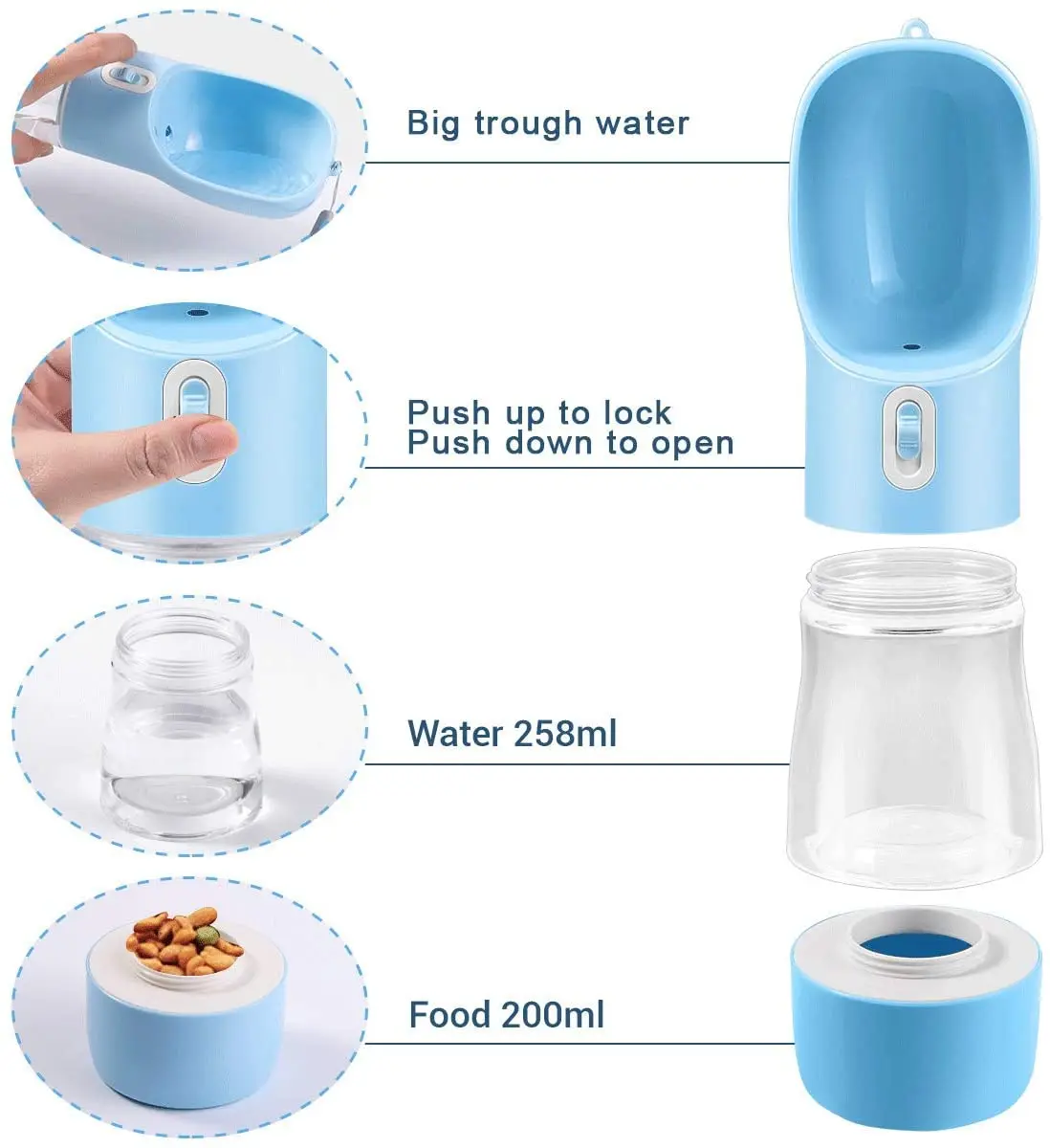 Pet Dog Water Bottle Portable with bowl Multifunction Dog bowl Durable Outdoors Travel Cat Drinking Feeder accessories