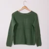 Rowling Mirror Vintage Solid Wool Blend Elegant Cardigan Sweater Women Spring 2023 O Neck Full Sleeve Button Knit Sweater Female 4