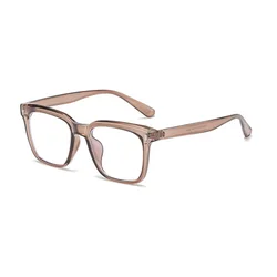 VIVIBEE Vintage Blue Light Blocking Oversized Retro Square Eyeglasses (Brown)